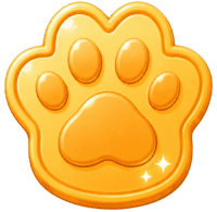 Gold StepCat Paw Coin with a paw-print center